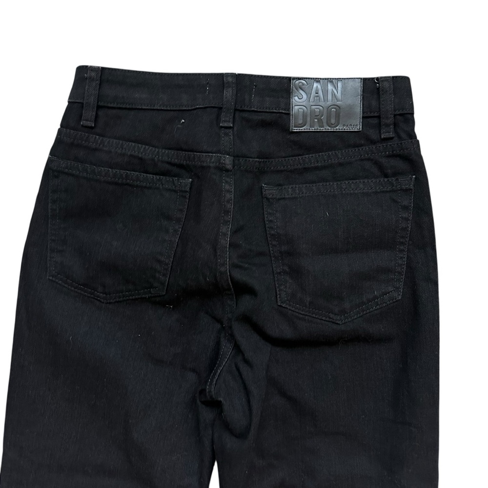 Sandro Paris Black Rudolphe High Rise Zip Fly Kick Flare Boot Jeans EU 36 US 4 - Picture 4 of 10